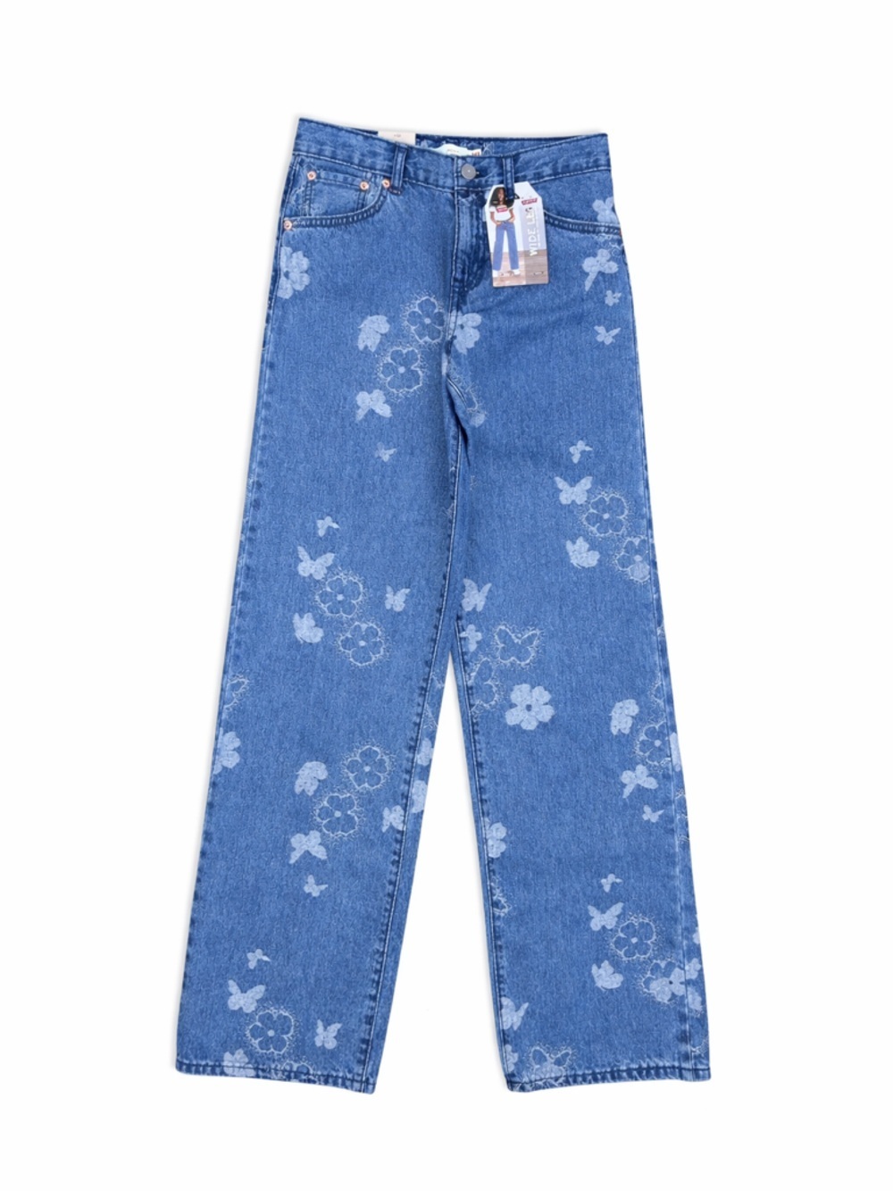 ✨ Levi’s Wedgie Straight Jeans Size 16 Floral Butterfly Print NWT ✨